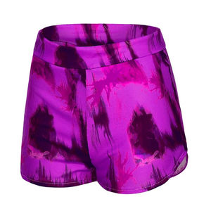 Shorts en tissu peigné respirant pour femmes de taille haute à impression par transfert thermique avec volants - Product Image 2