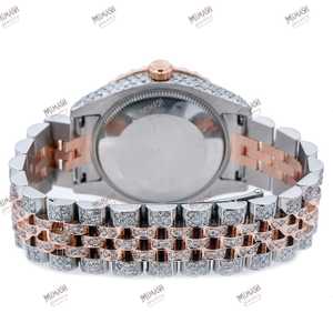 นาฬิกาควอทซ์สีโรสโกลด์สุดหรูรุ่นลิมิเต็ด, นาฬิกาโอปอลสีขาวขนาด36มม. นาฬิกาแสดงวันที่อัตโนมัติด้วยเพชร - Product Image 5