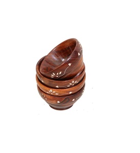 Wholesale Eco Friendly Wood Mini Bowl Customize logo Small Container Mini Salad Wooden Bowl with Wooden Spoon - Product Image 5