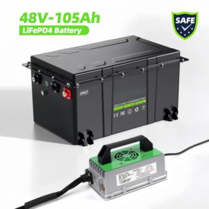 Batterie per Golf Cart LiFePO4 di Alta Qualità 48V 100Ah 51.2V 105Ah con Display, Interruttore Esterno e Bluetooth - Product Image 1