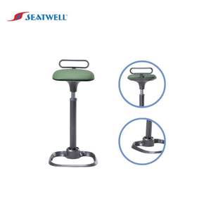 Tabouret de bar classique commercial vert avec dossier - Product Image 1