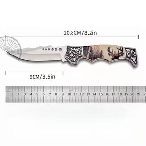 Couteau de poche pliable d'extérieur personnalisable de haute qualité, en acier Damas, imprimé, pour le camping, vente en gros OEM/ODM, fabriqué au Pakistan - Product Image 6