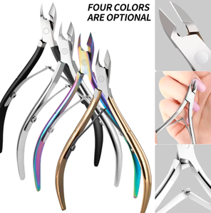 Ciseaux coupe-cuticules 4 couleurs en acier inoxydable pour manucure et peau morte Pince à bec d'aigle pour pédicure - Product Image 5