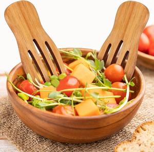 Hot Selling Large Wooden Salad Servers Set For Personalized Use Customized Logo Wooden Salad Hands Customized Packing And Sale - Product Image 6