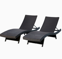 Chaise longue de plage en osier d'extérieur, vente chaude, salon de jardin en rotin, transat de soleil, mobilier de piscine, chaise longue de resort