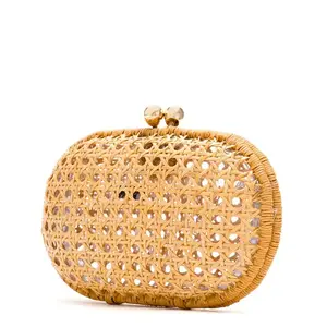 Best Selling Small Fashion Rattan Purse for Women Vintage Style Ladies-Style National Party Bag Summer Fashion