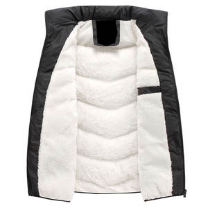 <b>Men's</b> Casual Winter Woolen <b>Vest</b> Jacket New Fashion <b>Black</b> Polyester Breathable Washed Technique Custom Size Outer Wear Wholesale - Product Image 2