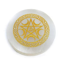 Plaque décorative personnalisée en sélénite, pierre naturelle, 3 pouces, sculptée, toucher réel, blanche, pour l'amour, la guérison, le chakra, la recharge, le Reiki, le Feng Shui