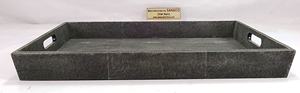 โมเดิร์นหรูหราสี่เหลี่ยมผืนผ้าตกแต่ง FAUX SHAGREEN ถาดขายส่งโต๊ะไม้ shagreen ถาดเสิร์ฟสําหรับโต๊ะกาแฟ - Product Image 4