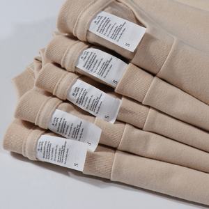 เสื้อยืดแฟชั่นแขนยาวสำหรับผู้ชาย250gsm สีพื้นทรงหลวม - Product Image 6