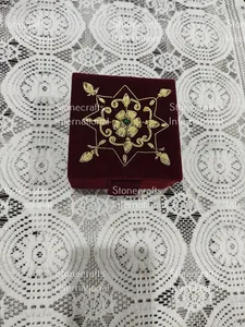 High Quality Decorative MDF Silk Zardozi <b>Box</b> with Beautiful Embroidery Perfect for Sale From India - Product Image 2