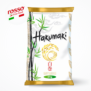 Riz blanc séché à grains courts Hakumaki pour sushi, sac en cellophane de 5 kg, haute qualité, durée de conservation de 26 mois, sans OGM - Product Image 1