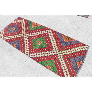 Tapis vintage 2,5x6,2 pieds, tapis turc d'appoint, tapis en laine rouge style sud-ouest - Product Image 4