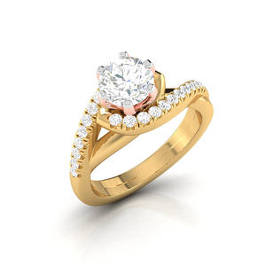 แหวนแต่งงานสีขาวเพชรธรรมชาติ18K 14K สำหรับผู้หญิงสำหรับผู้ค้าปลีก - Product Image 1