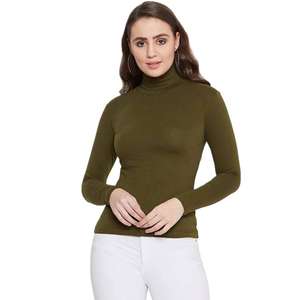 Señoras liso algodón HiNecks alta calidad señoras manga completa diseñador señoras moda lujo diseño Camisa de algodón - Product Image 3