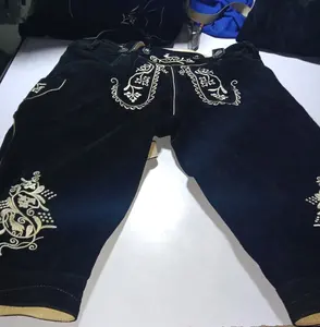 HERREN BAVARIAN BLACK OKTOBERFEST LEDERHOSEN Pants Trousers Trachten Pants Custom Leather Fabric Cowhide Suede Leather 2023