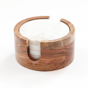 Nouveau design unique pour le thé et le café, sous-verre en pierre de marbre, sous-verre avec support en métal, sous-verre de luxe - Product Image 2