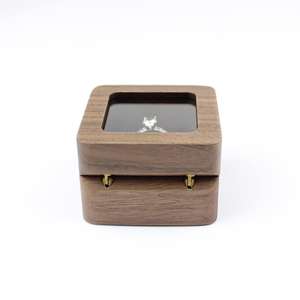 กล่องเครื่องประดับทำจากไม้สีน้ำตาลสำหรับใส่ต่างหูทำจากไม้สำหรับเดินทางขนาดเล็กกำมะหยี่ออกแบบได้ตามต้องการ - Product Image 3