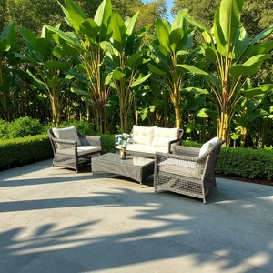 เฟอร์นิเจอร์กลางแจ้งโพลีหวาย PRSF-E1สไตล์เอเชียสำหรับห้องนั่งเล่นโรงแรมวิลล่าห้องรับประทานอาหารห้องนอนสวน - Product Image 4