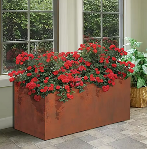 Jardinière en acier corten, pot à fleurs en métal, assemblage, légumes en métal, fleurs, pots de jardin, jardinières - Product Image 4