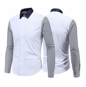 Camisa de Vestir para Hombre, Diseño Transpirable, Precio de Fábrica, Alta Calidad, Algodón y Fibra de Bambú, Lisa, Manga Larga - Product Image 1