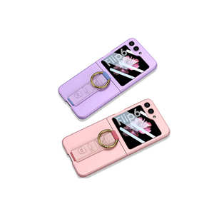 Étui de protection en silicone liquide premium pour Samsung Galaxy Z Flip 6 avec support anneau intégré et protection de l'appareil photo - Product Image 3