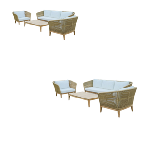 Meilleur prix d'usine Mobilier d'extérieur moderne Ensemble de canapés en rotin Salon d'extérieur Mobilier de jardin en bois Canapé d'extérieur - Product Image 3