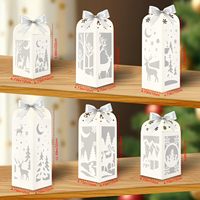 6 lanternes en papier lumineuses en forme de bonhomme de neige et de cerf, boîtes de centre de table scintillantes, pays des merveilles d'hiver, décoration de fête de Noël, décoration de la maison