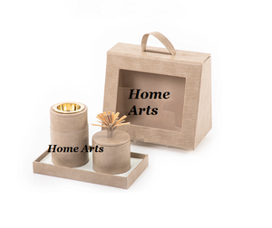 Ensemble de brûleurs d'encens en cuir de qualité supérieure Bakhoor taille et forme personnalisées Mabkhar avec boîte à mouchoirs et plateau - Product Image 3