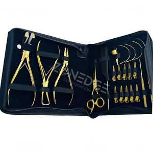 <b>Hair</b> Tools Kit for Students Gold Plated <b>Hair</b> Extension Tools kit for <b>Hair</b> <b>Care</b> & <b>Styling</b> A+ Quality Surgical Grade Custom Logo - Product Image 5