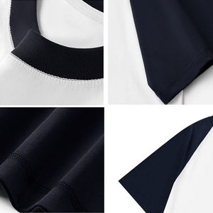 Alta calidad verano 230gsm 100% algodón personalizado hombres camiseta insertar manga de gran tamaño choque manga corta Camiseta para hombres - Product Image 3