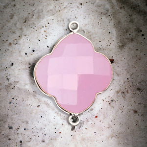 925 argent Sterling rose calcédoine pierre 12mm or/argent placage collier fabrication de bijoux breloques en vrac en gros bijoux approvisionnement - Product Image 1