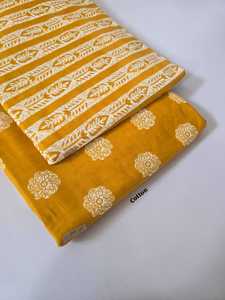 Conjunto de Tela Vaquera de Algodón Estampada Jaipuri sin Costuras en la Parte Superior e Inferior |   Algodón 60*60 |   1 Lote 5m Superior 5m Inferior |   Traje para Niña - Product Image 2