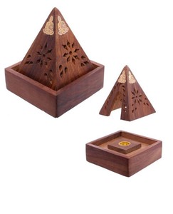 Mabkhara, Quemador de Incienso, Estufa Árabe para Oud, Incensario de Madera, Caja de Aromaterapia, Artesanía Hecha a Mano, Pirámide de Pino Antigua, Quemador de Incienso - Product Image 5