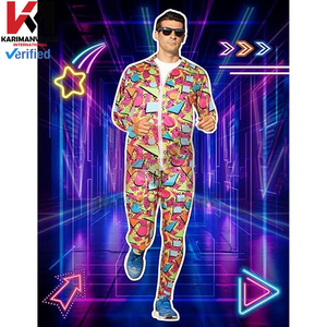 Conjunto de Chándal Retro de los 90 para Hombre, Disfraz de Halloween, Chaqueta Cortavientos y Pantalones de los 70/80, Conjunto Vintage de 2 Piezas, Estilo Hip Hop para Fiestas - Product Image 3