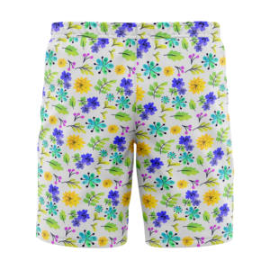 Short de bain d'été pour homme, coupe courte, basique en polyester tissé, sublimation solide, uni, vintage, deux poches profondes à l'ourlet latéral - Product Image 4