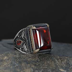 Anillo de Hombre de Plata de Ley 925 de Alta Calidad, Estilo Otomano, Turquía, Joyería de Piedra Natural, Moda Azuris VALKH1871 - Product Image 1