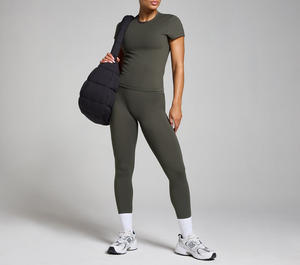 Custom Wholesale Trendy high demand Ladies 100% Cotton <b>T</b> <b>Shirt</b> <b>Women</b> Workout <b>T</b> <b>Shirt</b> Breathable Crew Neck Gym Top for <b>women</b> - Product Image 5