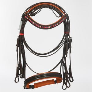 Precio inmejorable para brida de equitación de calidad superior Tachuela ecuestre de cuero duradero con relleno suave Color negro - Product Image 2