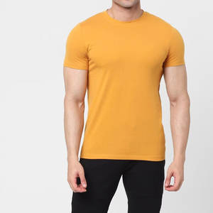 T-shirt jaune moutarde Elite pour homme |   T-shirt streetwear en coton premium 210 GSM, coupe ajustée |   Haut de sport urbain vierge personnalisé en gros - Product Image 4