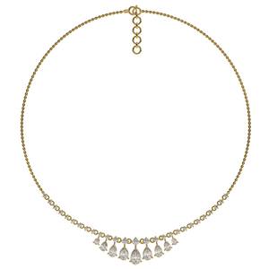 5.62 Ct <b>Tennis</b> <b>Necklace</b> with Elegant White Lab Grown 14Kt Gold Half <b>Tennis</b> Design Elegant Diamond IGI Certified Unisex Jewellery - Product Image 3
