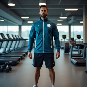 แจ็กเก็ตออกกำลังกายมีซิปคอตั้งสำหรับผู้ชายเสื้อออกกำลังกายแขนยาวสำหรับใส่ไปยิมฟิตเนสใส่วิ่งน้ำหนักเบามาใหม่ - Product Image 3