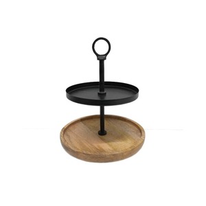 Diseño hecho a mano 2 Tier Metal Forma redonda Soporte para pastel Acabado dorado para cumpleaños Evento Fiesta Soporte de exhibición Hecho a mano - Product Image 3