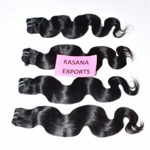 Extensions de cheveux humains Body-wave vietnamienne, couleur naturelle, pour femmes noires, machine à double trame, bon marché, traitement Deep Wave - Product Image 1
