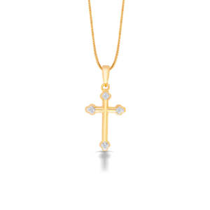Yellow Gold Holy <b>Spirit</b> Diamond Religious Pendant - Product Image 2