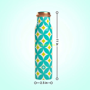Hammered Pure Copper Water Bottle Set With 2 <b>Glasses</b> Ayurvedic Health Benefits Leakproof Travel & Yoga Supply Bottles for <b>Drink</b> - Product Image 6