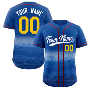 Maillot uniforme de baseball respirant personnalisé pour adultes cousu imprimé nom/numéro/logo personnalisé séchage rapide et évacuation de l'humidité - Product Image 1