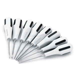 Lot de 10 Élévateurs Dentaires Blancs Manuels Surtechs pour Chirurgie Orale, Instruments Dentaires Luxateurs PDL à Dents – Vente en Gros - Product Image 1