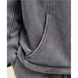 Denim oversize 100% coton décontracté de haute qualité, rayé, rayé, lavé à l'acide, sport essentiel, personnalisé en usine - Product Image 3