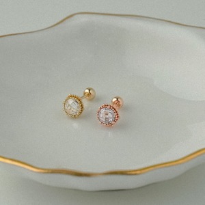 Orecchini da donna alla moda essenziali cerchio Zirconia cubici in oro 14k orecchini a bottone all'ingrosso di gioielli per Piercing di base grande - Product Image 3